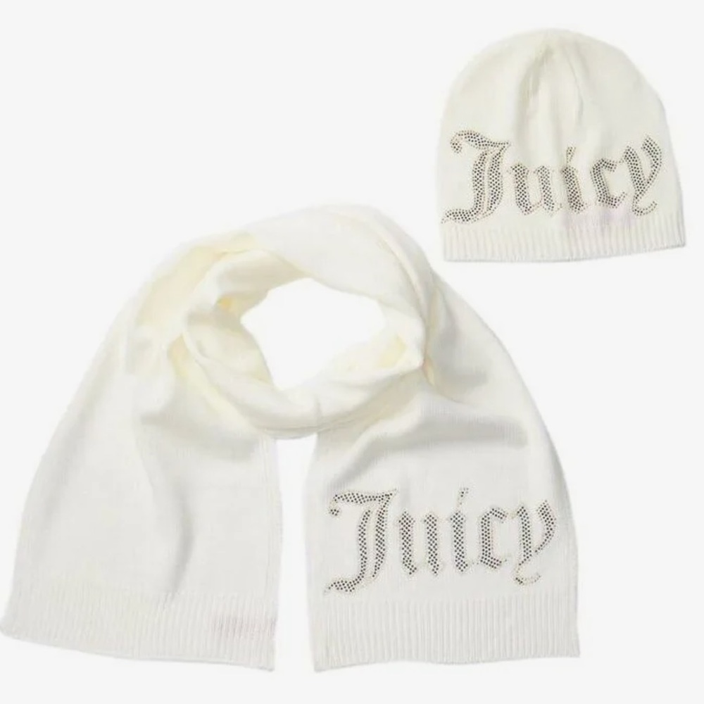 Juicy Couture Black Label Hat and Scarf Set